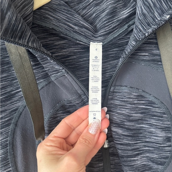Lululemon Stride Jacket hoodie full zipper up Wren Space Dye heathered charcoal - Picture 4 of 13